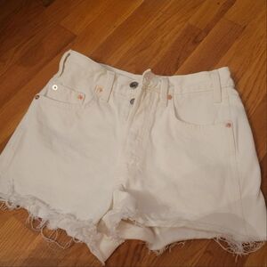 Universal Thread White/Cream Jean Shorts High-Waisted